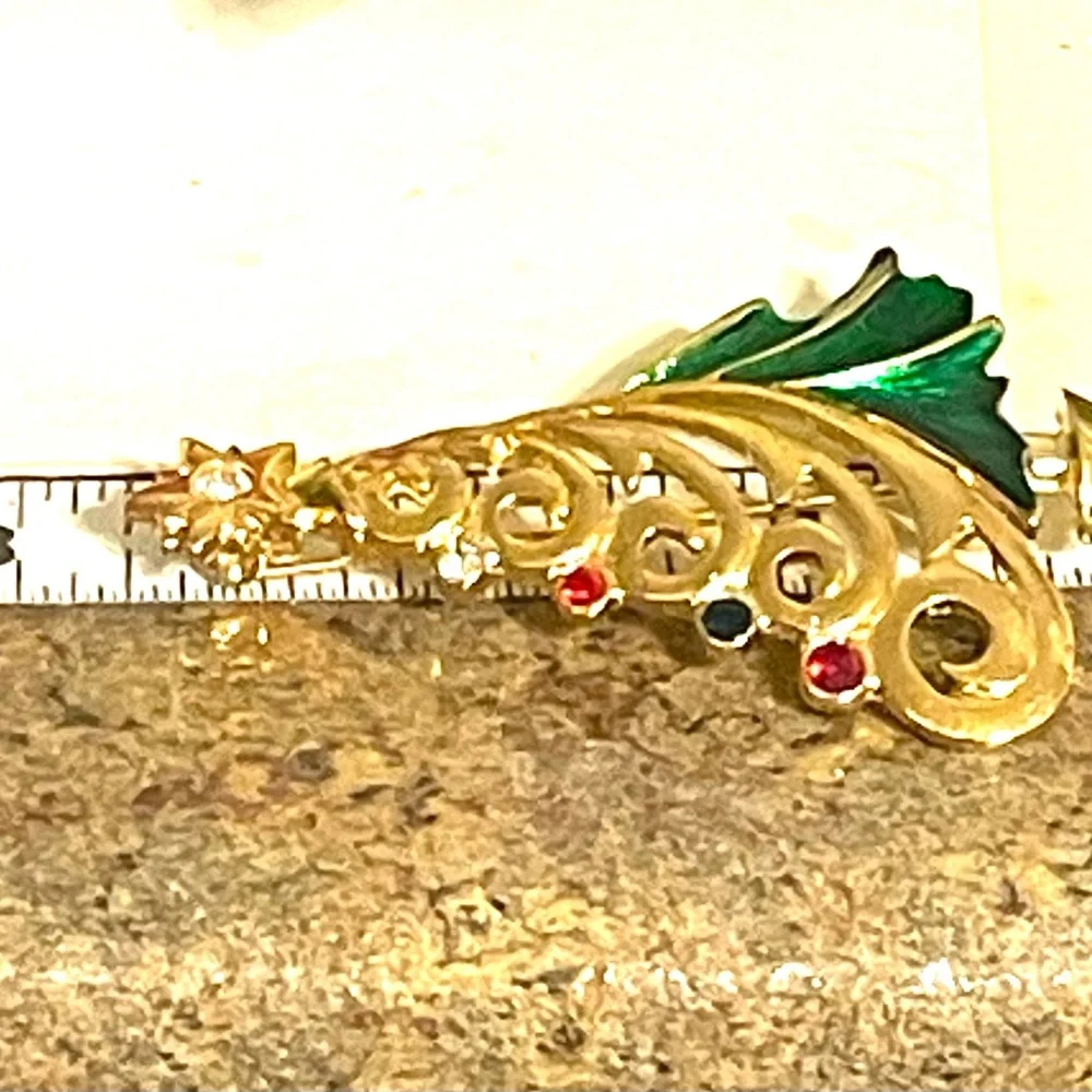 Vintage Christopher Radko Holiday Tree Brooch